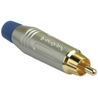 ACPR-SBL - Роз'єм RCA кабельний, штекер, пайка, на кабель діам. до 6.0 мм, синій хвостовик