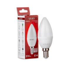 LED лампа Е14 С37 6W нейтральная белая 4100К SIVIO