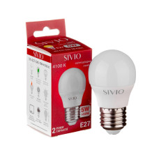 LED лампа Е27 G45 5W нейтральная белая 4100К SIVIO