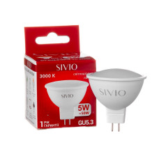 LED лампа GU5.3 MR16 5W теплая белая 3000К SIVIO