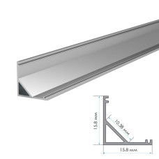 LED профиль угловой ПФ-9 полуматовый рассеиватель (комплект) 2м