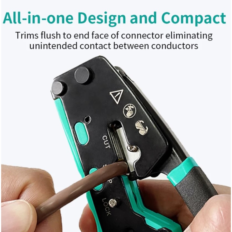 Crimper RJ45/12 pass through - Інструмент для прохідних конекторів 8p-6p Ethernet Cat6/6A
