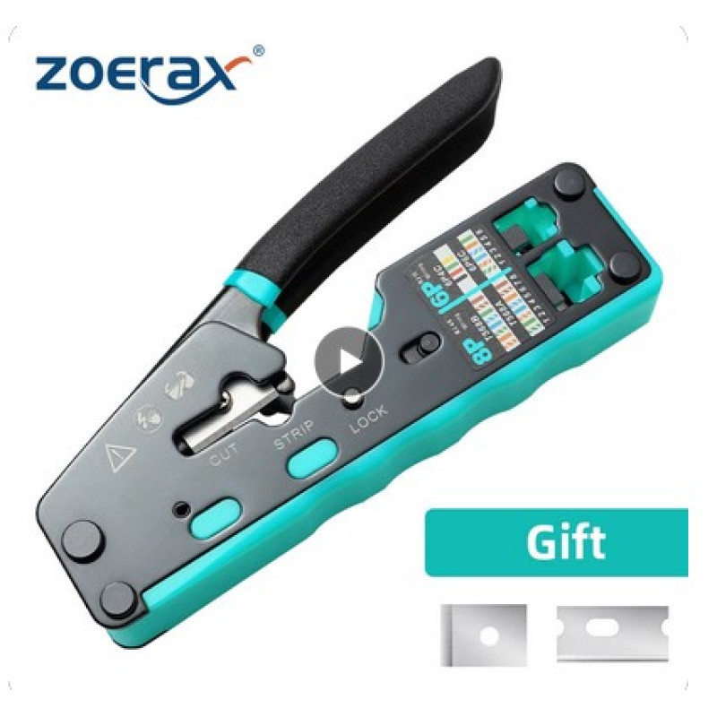 Crimper RJ45/12 pass through - Інструмент для прохідних конекторів 8p-6p Ethernet Cat6/6A