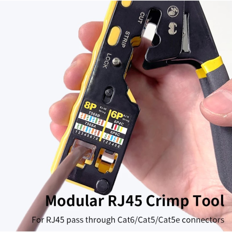 Crimper RJ45/12 pass through - Інструмент для прохідних конекторів 8p-6p Ethernet Cat6/6A