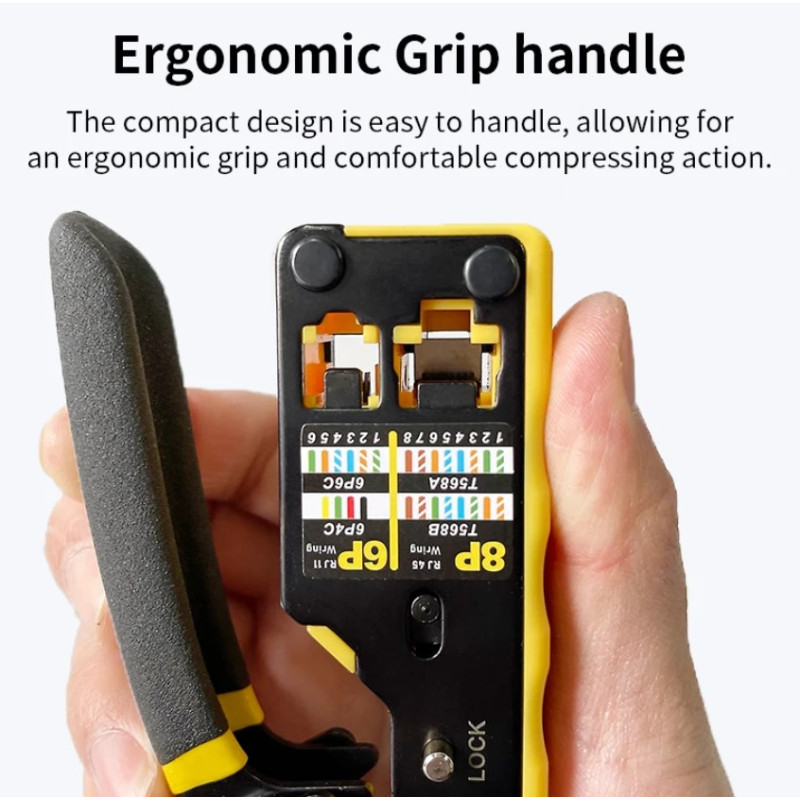 Crimper RJ45/12 pass through - Інструмент для прохідних конекторів 8p-6p Ethernet Cat6/6A