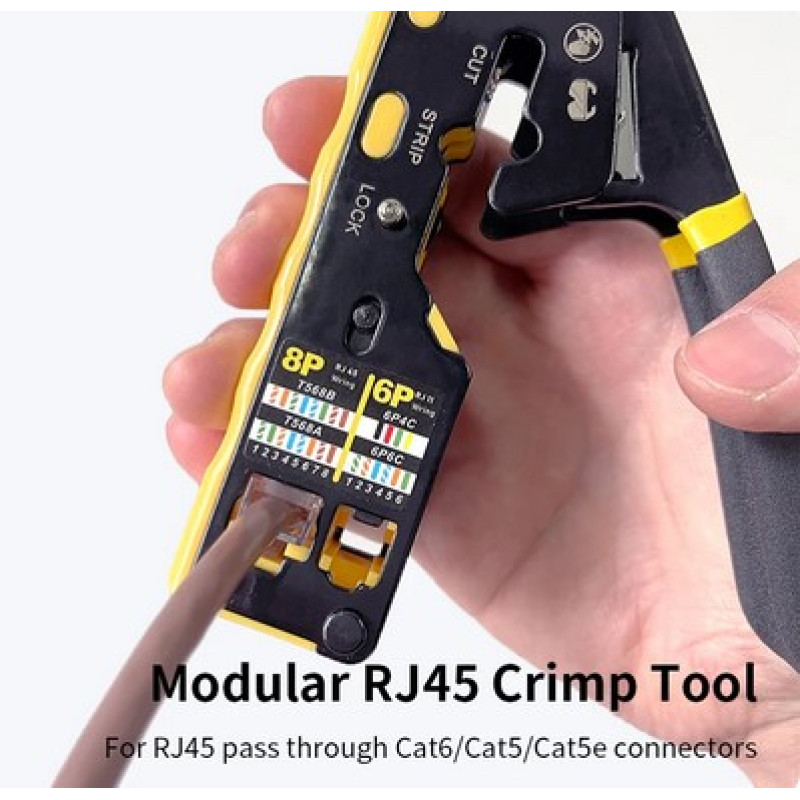 Crimper RJ45/12 pass through - Інструмент для прохідних конекторів 8p-6p Ethernet Cat6/6A