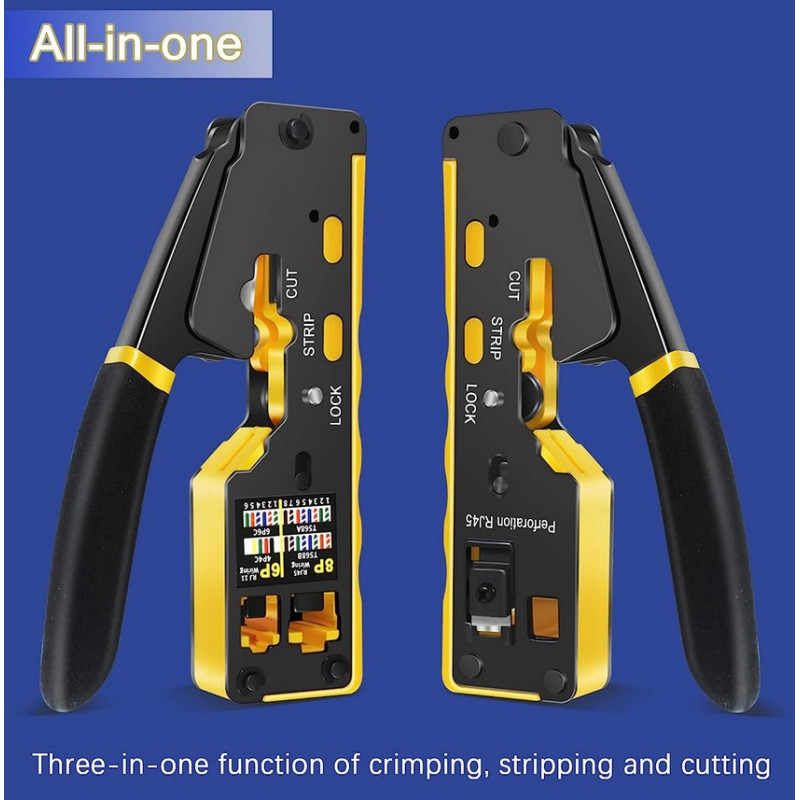 Crimper RJ45/12 pass through - Інструмент для прохідних конекторів 8p-6p Ethernet Cat6/6A