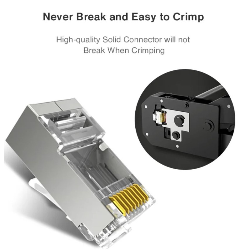 RJ45-ARC6-S21 - Разъем RJ45 проходной штекер для витой-пары Cat6 под жилу 24-26AWG