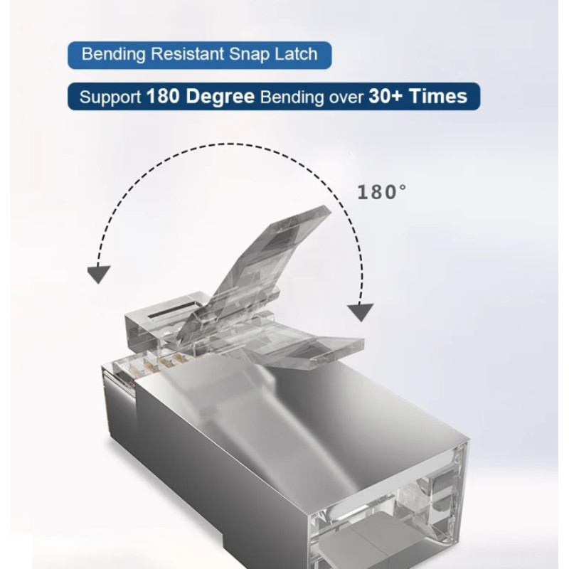 RJ45-ARC6-S21 - Разъем RJ45 проходной штекер для витой-пары Cat6 под жилу 24-26AWG