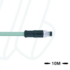 Кабель AL-SSPS3-10/P01, з роз'ємом M8, штекер прямий 3п, екранований, ПВХ, UL, 10м, сірий | ESCHA