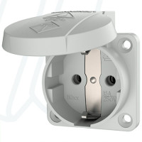 Розетка панельна SCHUKO 16A 2п+З 230В, IP54 біла (гвинтові клеми), MENNEKES (артикул 11030)