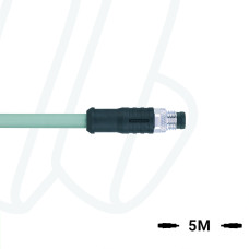 Кабель AL-SSPS3-5/P01, з роз'ємом M8, штекер прямий 3п, екранований, ПВХ, UL, 5м, сірий | ESCHA