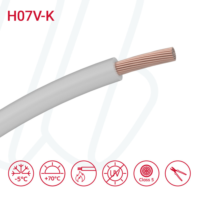 Провід монтажний гнучкий H07V-K 16 мм² сірий