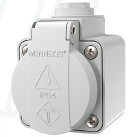 Розетка настінна SCHUKO 16A 3п 230В, IP54 світло-сіра (клеми plug-in), MENNEKES (артикул 10081)
