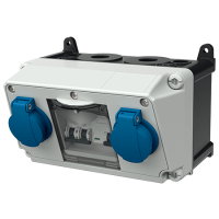 Комбінований модуль AMAXX 130x225 мм з роз'ємами 2xSchuko 1xRCD 25А 2п 0,03А 2xMCB16А1п/C IP44 | MENNEKES, MENNEKES (артикул 910001)