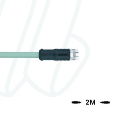Кабель AL-SKPS3-2/P00, з роз'ємом M8, гніздо пряме 3п, екранований, ПВХ, 2м, сірий | ESCHA