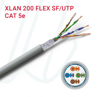 Кабель VOKA-LAN XLAN 200 SF/UTP flex 04X2XAWG26/7 Cat.5 сірий RAL 7035