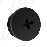 Заглушка круглая с резьбой из полиамида M25x1,5 / TL=10,0мм / RAL 9005 черная