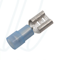 KA2507FLS Плоский изолированный коннектор 6,3x0,8 (гнездо) 1,5-2,5 мм² / синий