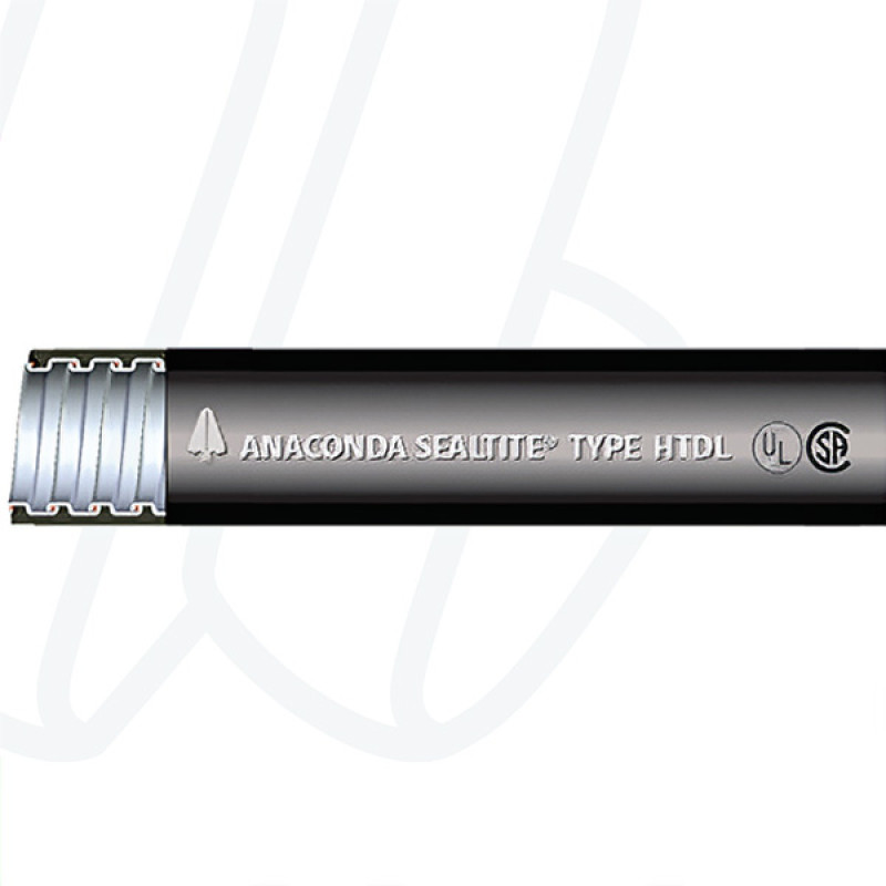 Металевий захисний рукав з гладким ПВХ покриттям ANACONDA SEALTITE HTDL 1" чорний (30 м), Ø26,8/33,1 мм