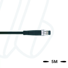 Кабель AL-SSP3-5/P01BK, з роз'ємом M8, штекер прямий 3п, ПВХ, UL, 5м, чорний | ESCHA