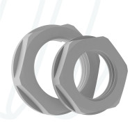 Контргайка из полиамида с фланцем M20x1,5 / SW=26мм / серая RAL 7001