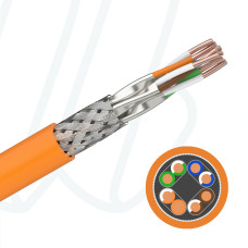 Кабель FABER DATALINE 1000 STP 04X2XAWG23 PIMF FRNC помаранчевий (упак.100м)