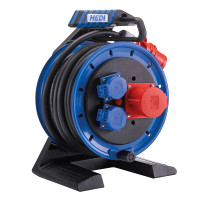 Пластикова котушка з кабелем HEDI Generation 7 Companion, Ø 250 мм, термозахист, 2 розетки Schuko IP44, 1 розетка 16А 5п 400В, 20м кабелю H07RN-F 5х1,, HEDI (артикул K7AD2016T2)