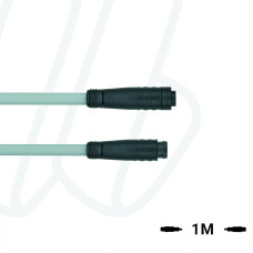 Кабель AL-KP4.5-1-AL-SP4.5/P00, хватка Ø8мм , гніздо пряме 5п, хватка Ø8мм, штекер прямий, 5п, ПВХ, 1м, сірий