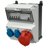 Комбінований модуль AMAXX 260x225 мм з роз'ємами 1xCEE32А5п 2xSchuko 1xRCD 40А 4п 0,03А 1xMCB32А3п/C 2xMCB16А1п/C IP44 | MENNEKES, MENNEKES (артикул 920015)