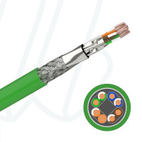 Кабель FABER INDUSTRIAL DATALINE 1000 Inst. STP PVC Cat.7 4X2XAWG22/1 PiMF cUL зелений