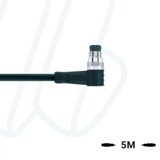 Кабель AL-SWSP3-5/P01BK з роз'ємом M8, штекер кутовий 3п, ПВХ, UL, 5м, чорний | ESCHA