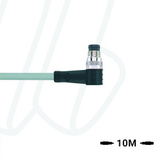 Кабель AL-SWSP3-10/P00, з роз'ємом M8, штекер кутовий 3п, ПВХ, 10м, сірий | ESCHA