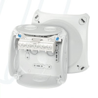 Распределительная коробка DK 0404 GZ, 104x104x70 мм, с клеммником, светло-серая RAL 7035, IP66