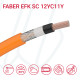 Кабель FABER EFK SC 12YC11Y-O 01X25 0.6/1кВ cUL чорний/помаранчевий