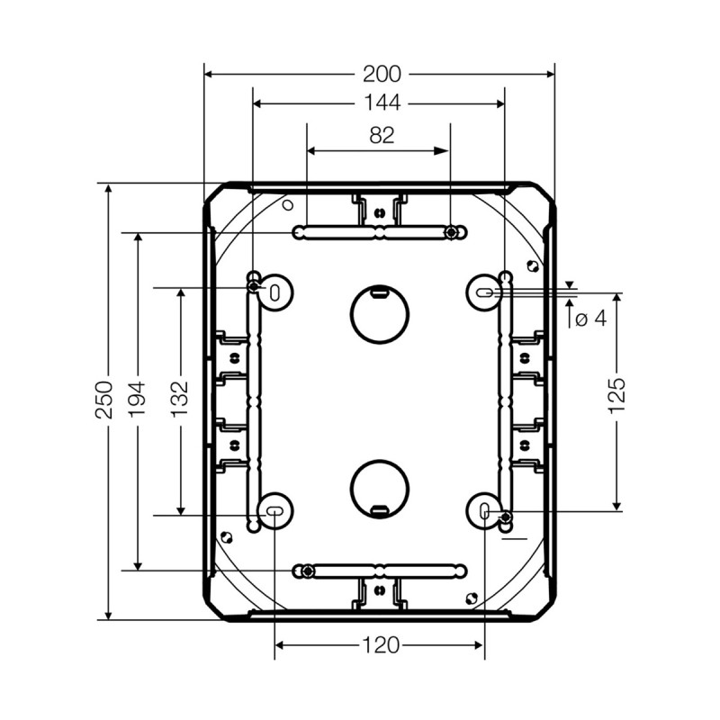 Розподільна коробка KF2500G 255x205x112 мм, IP66/67, без клемника, світло-сіра RAL 7035 | HENSEL