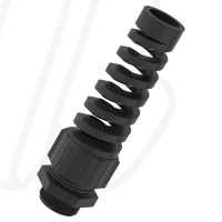 Кабельный ввод из полиамида с защитой для кабеля M25x1,5 / 9,0-16,0мм / TL=15,0мм, черный RAL 9005