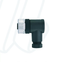 Разъем WWAKC4K для монтажа, M12, угловой, гнездо, код A, 4п 250В 4А | ESCHA