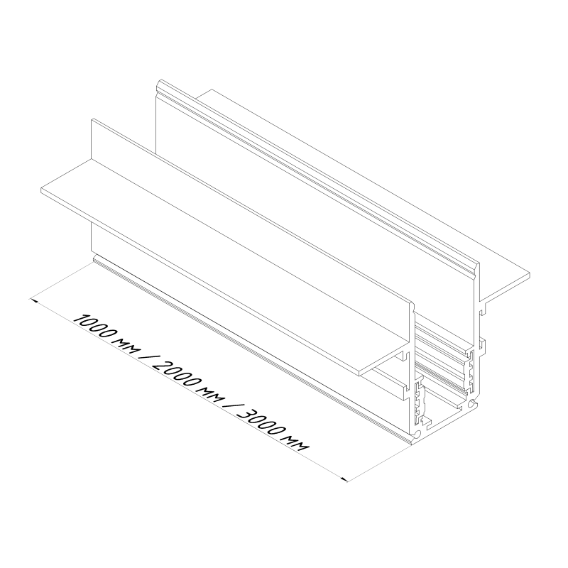 Магнитный трековый шинопровод OLEDIM OL02 48V встраиваемый белый 2м
