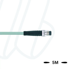 Кабель AL-SSP3-5/P00, з роз'ємом M8, штекер прямий 3п, ПВХ, 5м, сірий | ESCHA