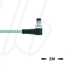 Кабель AL-SWSP3-2/P00, з роз'ємом M8, штекер кутовий 3п, ПВХ, 2м, сірий | ESCHA