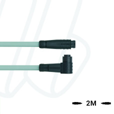 Кабель AL-WKP4.5-2-AL-SP4.5/P00, хватка Ø8мм , гніздо кутове 5п, хватка Ø8мм, штекер прямий, 5п, ПВХ, 2м, сірий