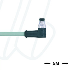 Кабель AL-SWSPS3-5/P00, з роз'ємом M8, штекер кутовий 3п, екранований, ПВХ, 5м, сірий | ESCHA