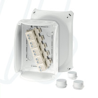 Распределительная коробка DK 1616 GZ с клеммой Cu 3~ 6-16 мм2 IP55/66 210x155x92 серая RAL 7035