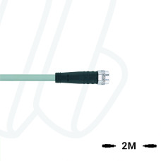 Кабель AL-SKP3-2/P00, з роз'ємом M8, гніздо пряме 3п, ПВХ, 2м, сірий | ESCHA