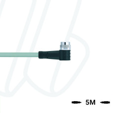 Кабель AL-SWKP3-5/P01, з роз'ємом M8, гніздо кутове 3п, ПВХ, UL, 5м, сірий | ESCHA