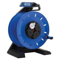 Пластиковая катушка для кабеля HEDI Generation 7 Champion, Ø 290 мм, термозащита с HEDI DiagS, 4 розетки Schuko, пустая, вмещает до 50 м резинового кабеля, HEDI (артикул K7000TF)