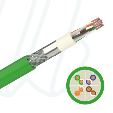 Кабель VOKA-ETH-SF/UTP 04X2XAWG22/1 PVC FC зелений RAL 6018