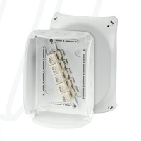 Розподільна коробка KF1610G 210x155x92 мм, IP66/67, з клемником 5х10 мм², світло-сіра RAL 7035 | HENSEL