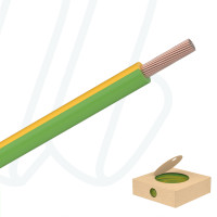 Провод H05V-K 1X0,5 жёлто-зелёный